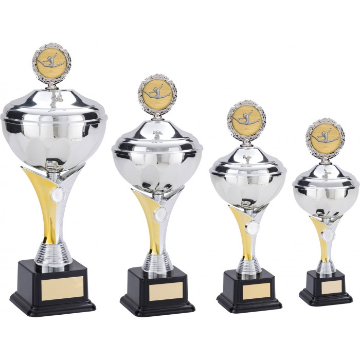 GYMNASTICS TROPHY WITH METAL PLAQUE - CHOICE OF CENTRE  - AVAILABLE IN 5 SIZES